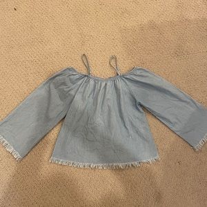 Off the shoulder blue top girls L